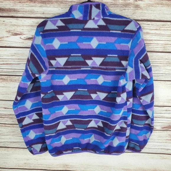 Patagonia Synchilla Womens Small Purple Guatemalan Tango Aztec Snap-T Pullover - Picture 7 of 10